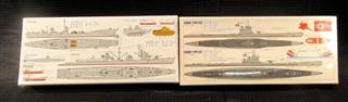 1/700 6 WAVE LINE WWII MODEL BOATS - NOS: ROYAL NAVAL PLANE SET OF 4 - SEALED: U